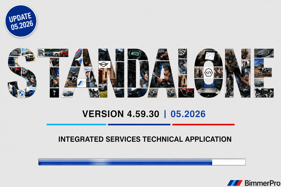 Standalone Diagnose Software 4.59.30 Visualisierung der Version 5.2026 und integrierter Dienste für Fahrzeuge.