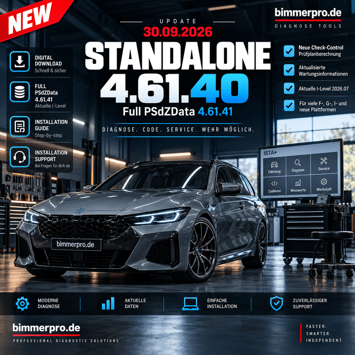 BMW ISTA+ 4.61.40 mit PSdZData 4.61.41 – neue Check-Control-Prüfplanberechnung, Wartungsinformationen und I-Level 2026